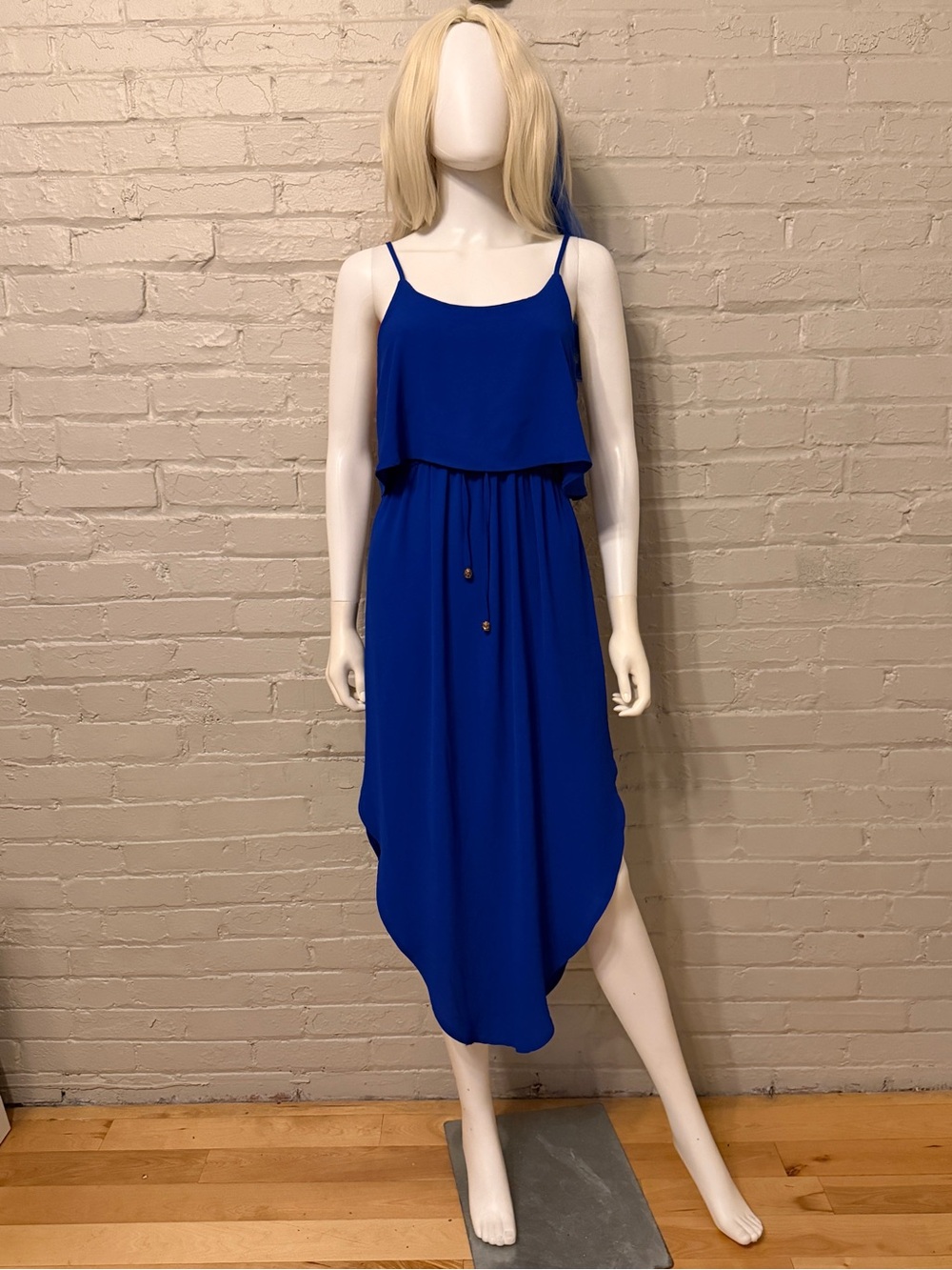 Nerlerolian Royal Blue Crepe Tank Dress Midi